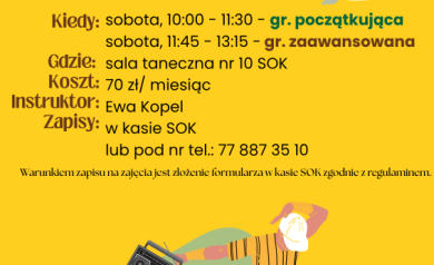 Plakat dotyczący naboru do sekcji i kół zainteresowań - ,,Hip-Hop'. 